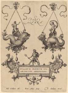 Page de titre avec des dessins pour des pendentifs - Hans Collaert the Elder