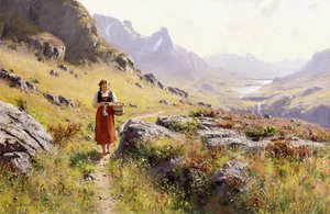 Tricot dans un paysage norvégien - Hans Dahl