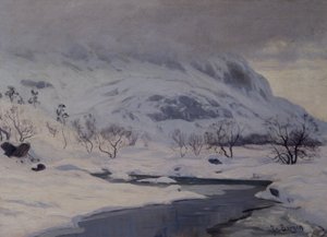 Paysage de montagne, hiver - Hans Fredrik Henriksen Borgen