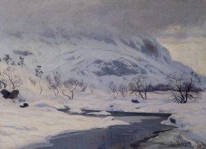Paysage de montagne, hiver - Hans Fredrik Henriksen Borgen