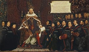 Henri VIII remettant une charte à Thomas Vicary, commémorant la fusion des guildes des barbiers et des chirurgiens, 1541 - Hans Holbein der Jüngere