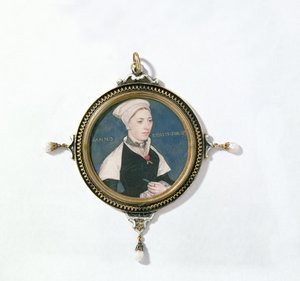 Jane Small, anciennement connue sous le nom de Mme Robert Pemberton, c.1540 (détail) - Hans Holbein der Jüngere