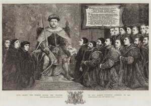 Le roi Henri VIII donnant la charte à la Barber-Surgeons