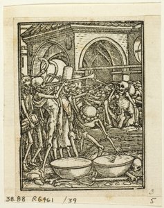 Danse macabre, planche 39 des gravures sur bois tirées de livres du XVIe siècle