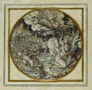 Agar et Ismaël - Conception pour un pendentif ou un badge de chapeau, vers 1532-43