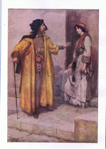 Écoutez-moi, Jessica : fermez mes portes (Le Marchand de Venise), de The Complete Works of Shakespeare publié par George Harrap & Co Ltd, années 1920 - Hans Holbein der Jüngere