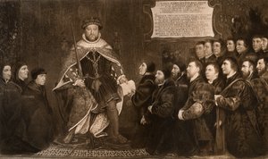 Henri VIII accordant une charte aux guildes des barbiers et chirurgiens, 1541, 1902 - Hans Holbein der Jüngere