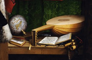 Les ambassadeurs (Jean de Dinteville et Georges de Selve). Détail des instruments de l
