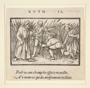 Ruth glanant dans les champs de Booz (recto); Hannah et Elkanah (verso) - Hans Holbein der Jüngere