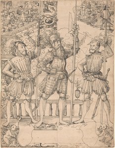 Hallebardier et deux piquiers - Hans Jakob Plepp
