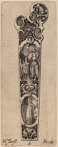Manche pour couteau ou fourchette, orné de figures - Hans Janssen