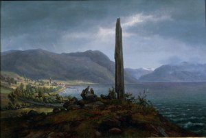 La pierre commémorative de Frithjof à Leikanger près de Balestrand à Soon - Hans Leganger Reusch