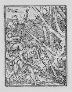 Adam creusant, de La Danse de la Mort, vers 1526, publié en 1538 - Hans Lützelburger