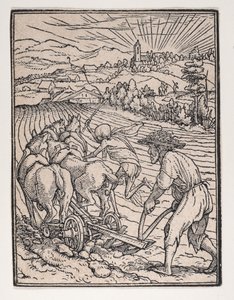 Le Paysan ou Laboureur, de La Danse de la Mort, vers 1526, publié en 1538