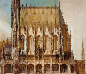 Église funéraire gothique Saint-Michel, vue latérale - Hans Makart