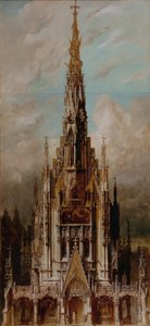 Église funéraire gothique Saint-Michel, façade de la tour