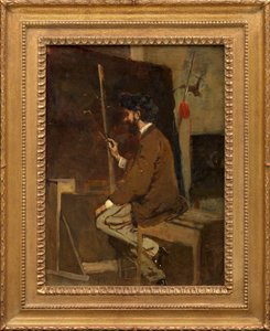 Autoportrait de Hans Makart devant un chevalet - Hans Makart