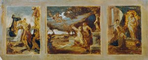Esquisse pour un triptyque avec des scènes mythologiques - Hans Makart