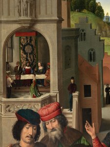 (détail) du panneau gauche du Triptyque de Saint Jean-Baptiste et Saint Jean l