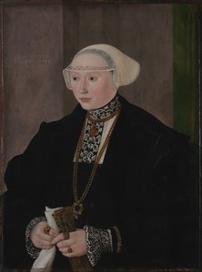 Portrait de Maria Kitscher, Frau von Freyberg - Hans Muelich or Mielich