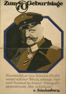 Affiche célébrant le 70e anniversaire du maréchal Paul von Hindenburg, 1917