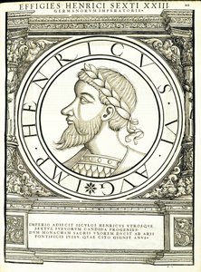 Henricus VI, illustration de Imperatorum romanorum omnium orientalium et occidentalium verissimae imagines ex antiquis numismatis - Hans Rudolf Manuel Deutsch