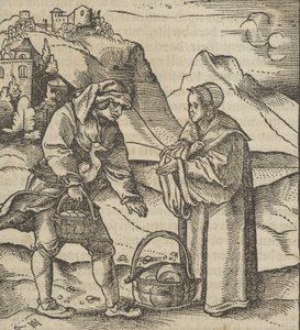 Un fermier et son patron, de Hymmelwagen auff dem, wer wol lebt... - Hans Schäufelein the Elder