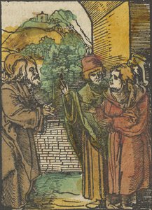 Christ et les Pharisiens, du Das Plenarium, 1517 - Hans Schäufelein the Elder