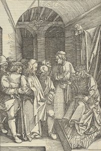 Le Christ devant Hérode dans une salle, de Speculum passionis domini nostri Ihesu Christi, 1507 - Hans Schäufelein the Elder