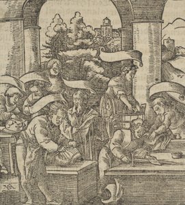 La fabrication des armures, de Hymmelwagen auff dem, wer wol lebt..., 1517 - Hans Schäufelein the Elder