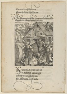 Poussé par Fürwittig, Theuerdanck essaie de manipuler une pierre à polir, de Theuerdanck, 1517