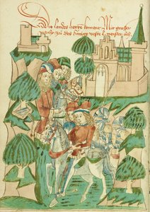 Le roi Avenir avec les nobles et les maîtres - Hans Schilling