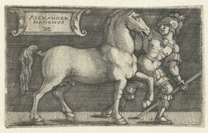 Alexandre le Grand avec son cheval Bucéphale