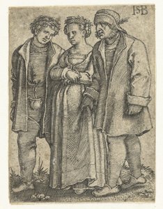 Couple de mariés et père de la mariée - Hans Sebald Beham