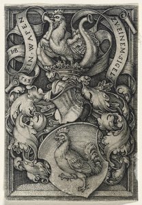Blason avec un coq, 1543 - Hans Sebald Beham