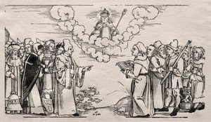 Dispute entre Luther et un théologien catholique - Hans Sebald Beham
