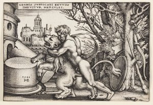 Hercule et le Lion de Némée - Hans Sebald Beham