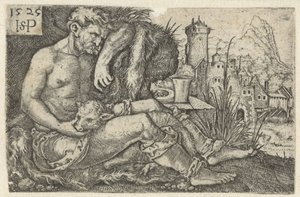 Berger et un mouton - Hans Sebald Beham