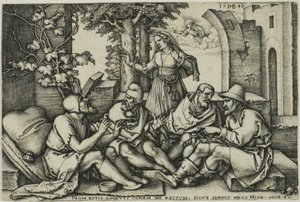 Job conversant avec ses amis - Hans Sebald Beham