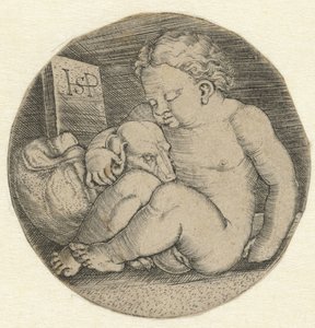 Fille nue avec un chien