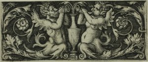 Ornement avec deux tritons, de Quatre Vignettes