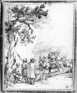 Paysans et soldats commerçant - Hans Sebald Beham
