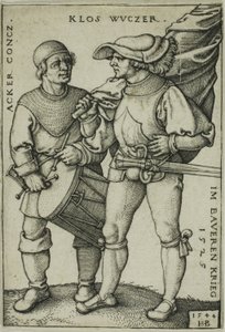 Porte-drapeau et tambour