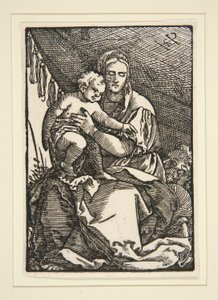 La Sainte Famille sous le Baldaquin - Hans Sebald Beham