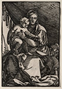 La Sainte Famille sous une tente - Hans Sebald Beham