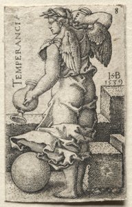 La Connaissance de Dieu et les sept vertus cardinales : Tempérance - Temperancia - Hans Sebald Beham