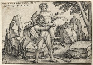 Hercule écrasant Antée - Hans Sebald Beham