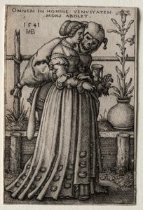 La Dame de la Mort se déguisant en fou, 1541 - Hans Sebald Beham