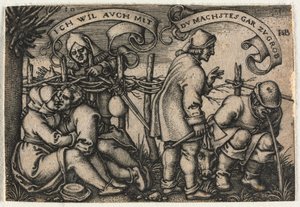 Le Mariage paysan ou les Douze Mois : No. 10 - Hans Sebald Beham