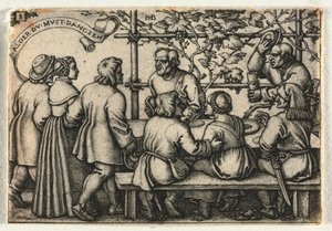 Le Mariage Paysan ou les Douze Mois : No. 8, 1546 - Hans Sebald Beham